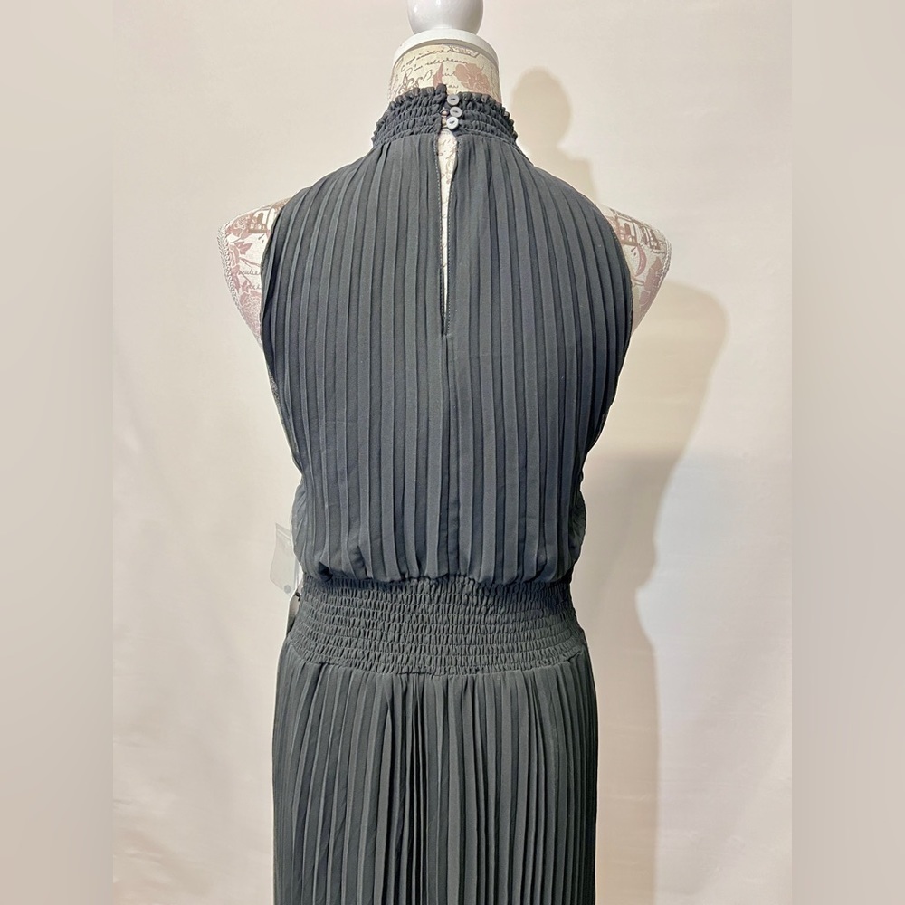 1 STATE‎ Black halter neck pleated skirt midi dress size S. - Picture 8 of 16